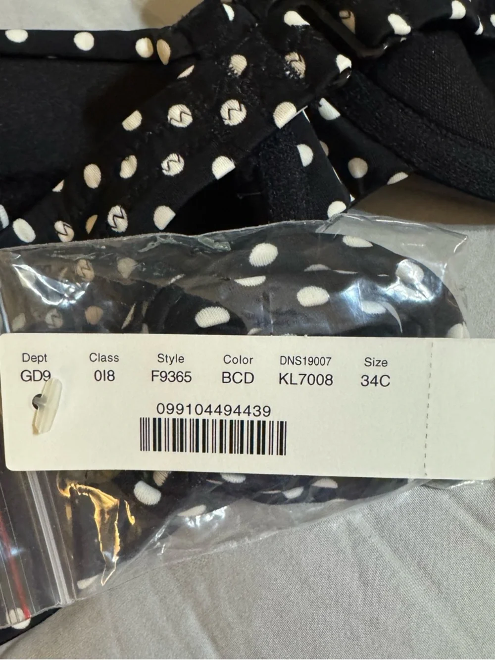 NWT J.Crew Polka Dot Bikini Top (34C)
